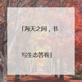 海天之间，书写生态答卷