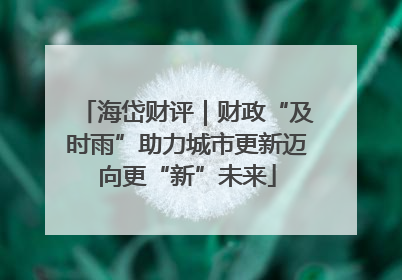 海岱财评｜财政“及时雨”助力城市更新迈向更“新”未来