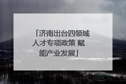 济南出台四领域人才专项政策 赋能产业发展
