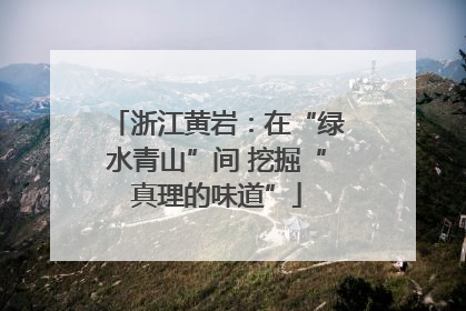 浙江黄岩：在“绿水青山”间 挖掘“真理的味道”
