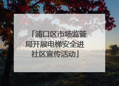 浦口区市场监管局开展电梯安全进社区宣传活动