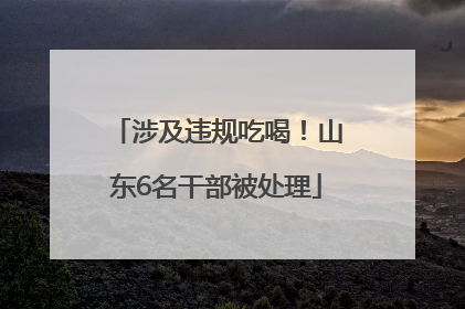 涉及违规吃喝！山东6名干部被处理
