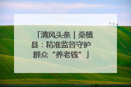 清风头条｜桑植县：精准监督守护群众“养老钱”