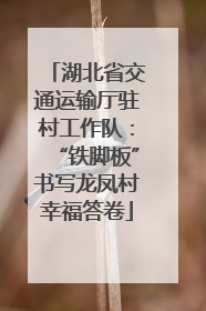 湖北省交通运输厅驻村工作队：“铁脚板”书写龙凤村幸福答卷