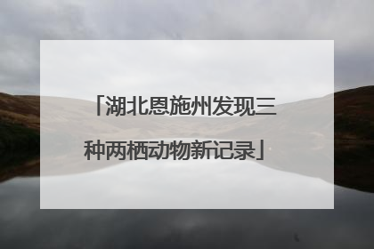 湖北恩施州发现三种两栖动物新记录
