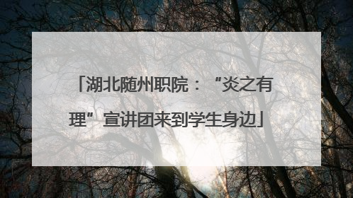 湖北随州职院：“炎之有理”宣讲团来到学生身边