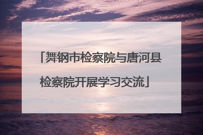 舞钢市检察院与唐河县检察院开展学习交流
