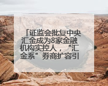 证监会批复中央汇金成为8家金融机构实控人，“汇金系”券商扩容引合并遐想