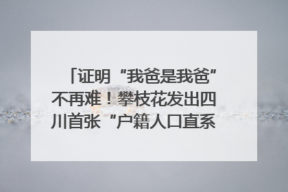 证明“我爸是我爸”不再难！攀枝花发出四川首张“户籍人口直系亲属关系谱”
