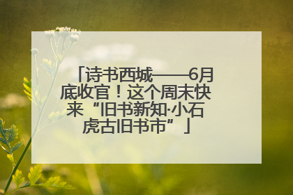 诗书西城——6月底收官！这个周末快来“旧书新知·小石虎古旧书市”