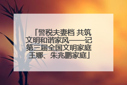 警税夫妻档 共筑文明和谐家风——记第三届全国文明家庭王娜、朱兆鹏家庭