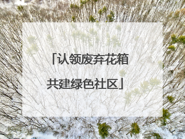认领废弃花箱 共建绿色社区
