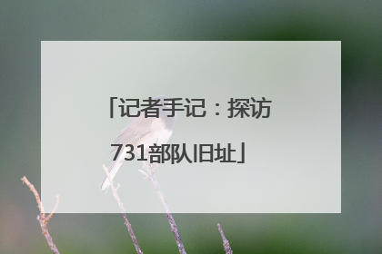 记者手记：探访731部队旧址