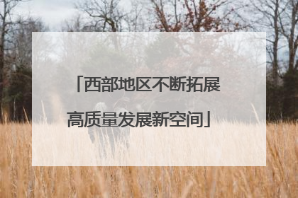 西部地区不断拓展高质量发展新空间