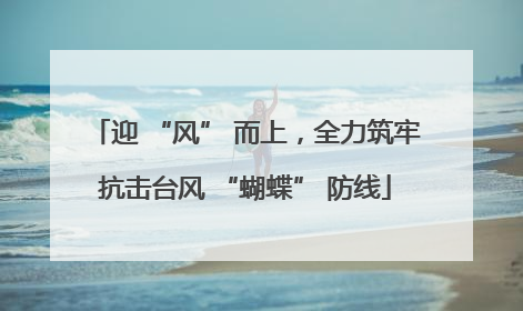 迎 “风” 而上，全力筑牢抗击台风 “蝴蝶” 防线