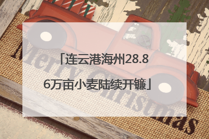 连云港海州28.86万亩小麦陆续开镰