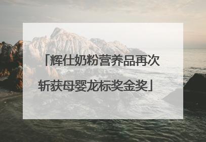 辉仕奶粉营养品再次斩获母婴龙标奖金奖