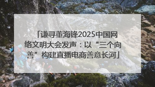 谦寻董海锋2025中国网络文明大会发声：以“三个向善”构建直播电商善意长河