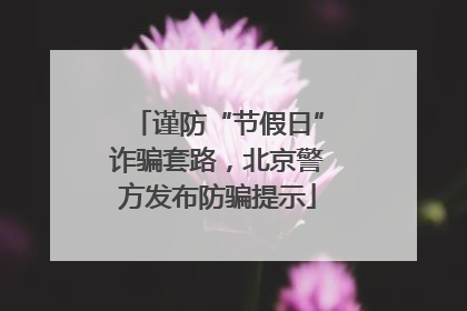 谨防“节假日”诈骗套路，北京警方发布防骗提示