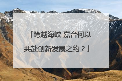 跨越海峡 嘉台何以共赴创新发展之约？