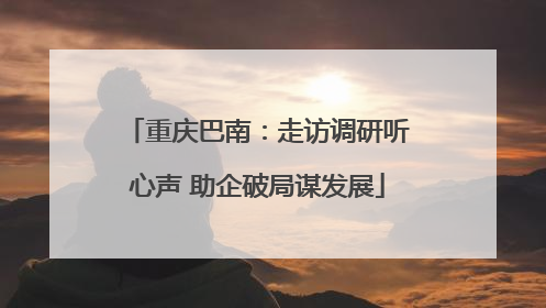 重庆巴南：走访调研听心声 助企破局谋发展