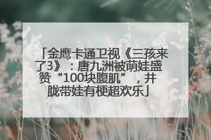 金鹰卡通卫视《三孩来了3》：唐九洲被萌娃盛赞“100块腹肌”，井胧带娃有梗超欢乐