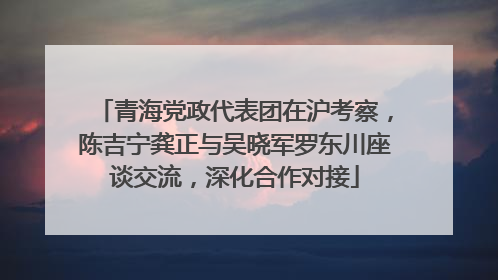 青海党政代表团在沪考察，陈吉宁龚正与吴晓军罗东川座谈交流，深化合作对接