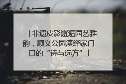 非遗皮影邂逅园艺雅韵，顺义公园演绎家门口的“诗与远方”