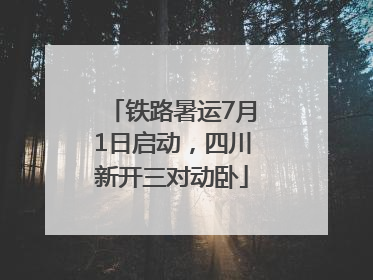 铁路暑运7月1日启动，四川新开三对动卧