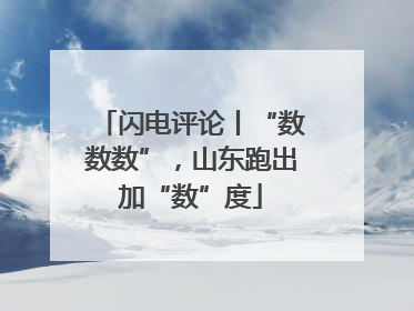 闪电评论丨“数数数”，山东跑出加“数”度