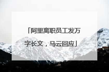 阿里离职员工发万字长文，马云回应