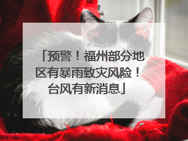 预警！福州部分地区有暴雨致灾风险！台风有新消息