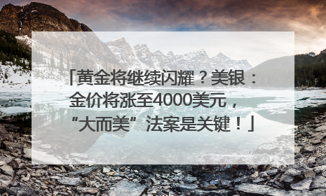 黄金将继续闪耀？美银：金价将涨至4000美元，“大而美”法案是关键！