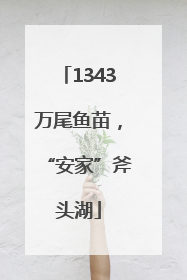 1343万尾鱼苗，“安家”斧头湖