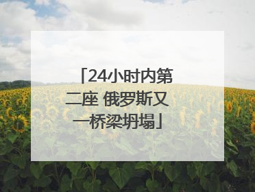 24小时内第二座 俄罗斯又一桥梁坍塌