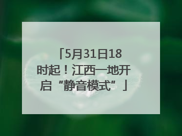 5月31日18时起！江西一地开启“静音模式”