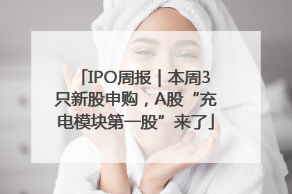IPO周报｜本周3只新股申购，A股“充电模块第一股”来了